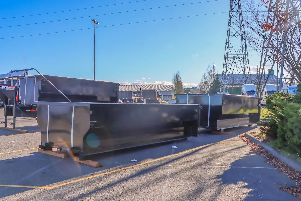 Roll-off dumpster ready for waste disposal at job site for Commercial Dumpster Rental in Albion